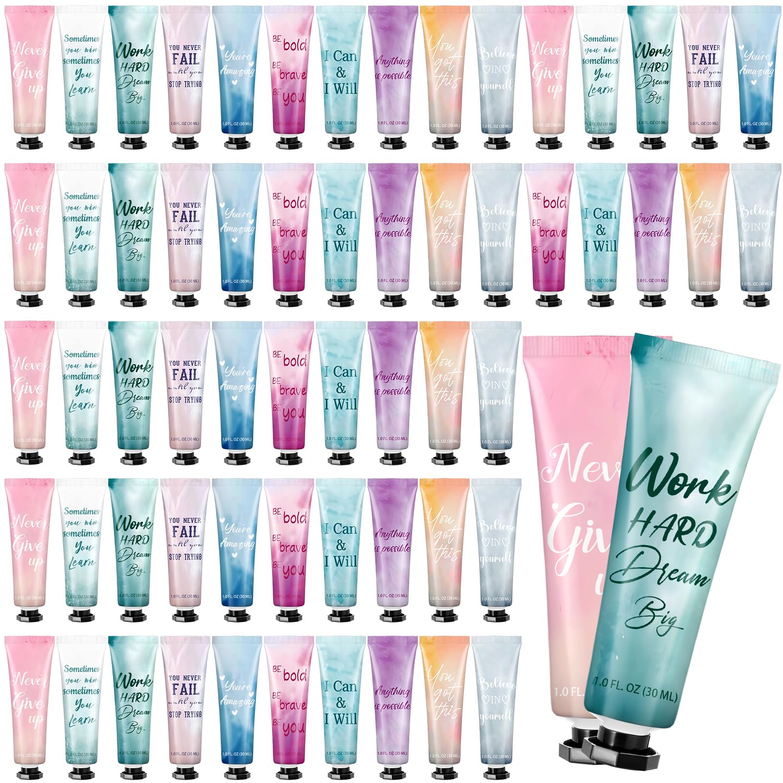 Leelosp 60-Pack Hand Cream Gift Set – Travel-Size, 10 Fragrances, Inspirational Hand Lotion for Women and Teams