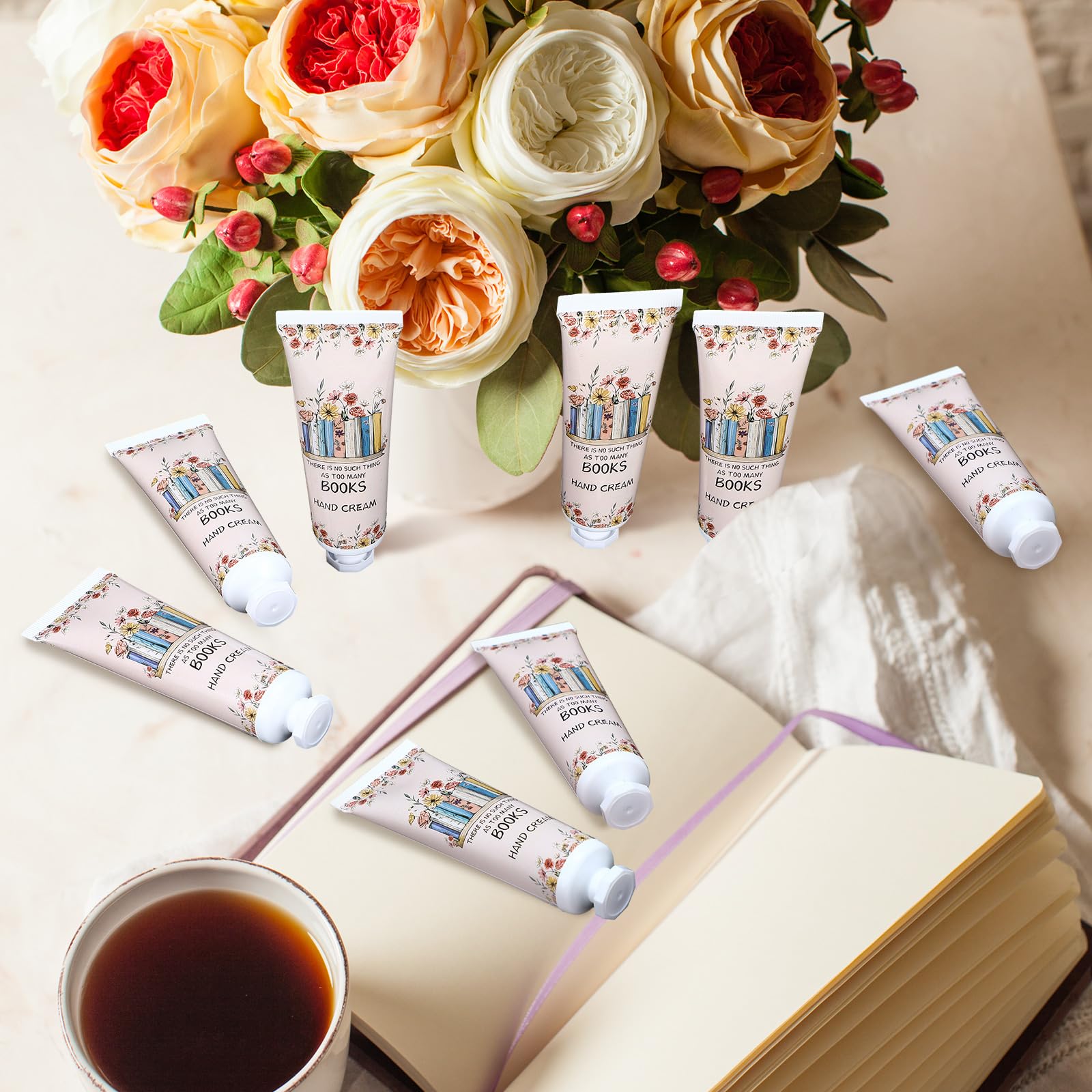 Leelosp 48-Pcs Book Lover Hand Cream Gift Set – Travel-Size Moisturizers for Women
