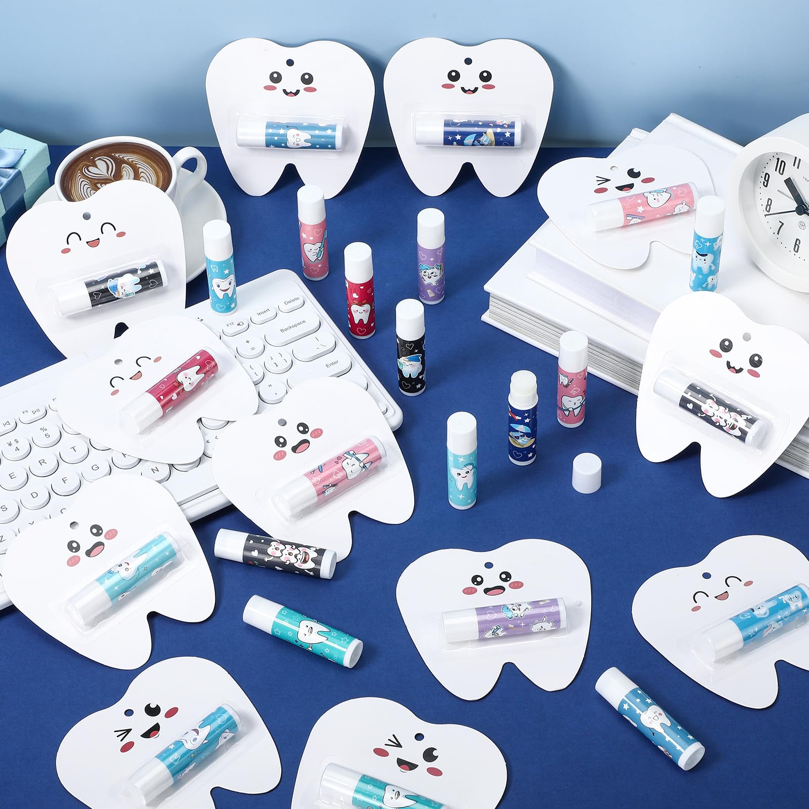 Leelosp 24 Pack Teeth-Themed Lip Balms – Dental Team Gift Set