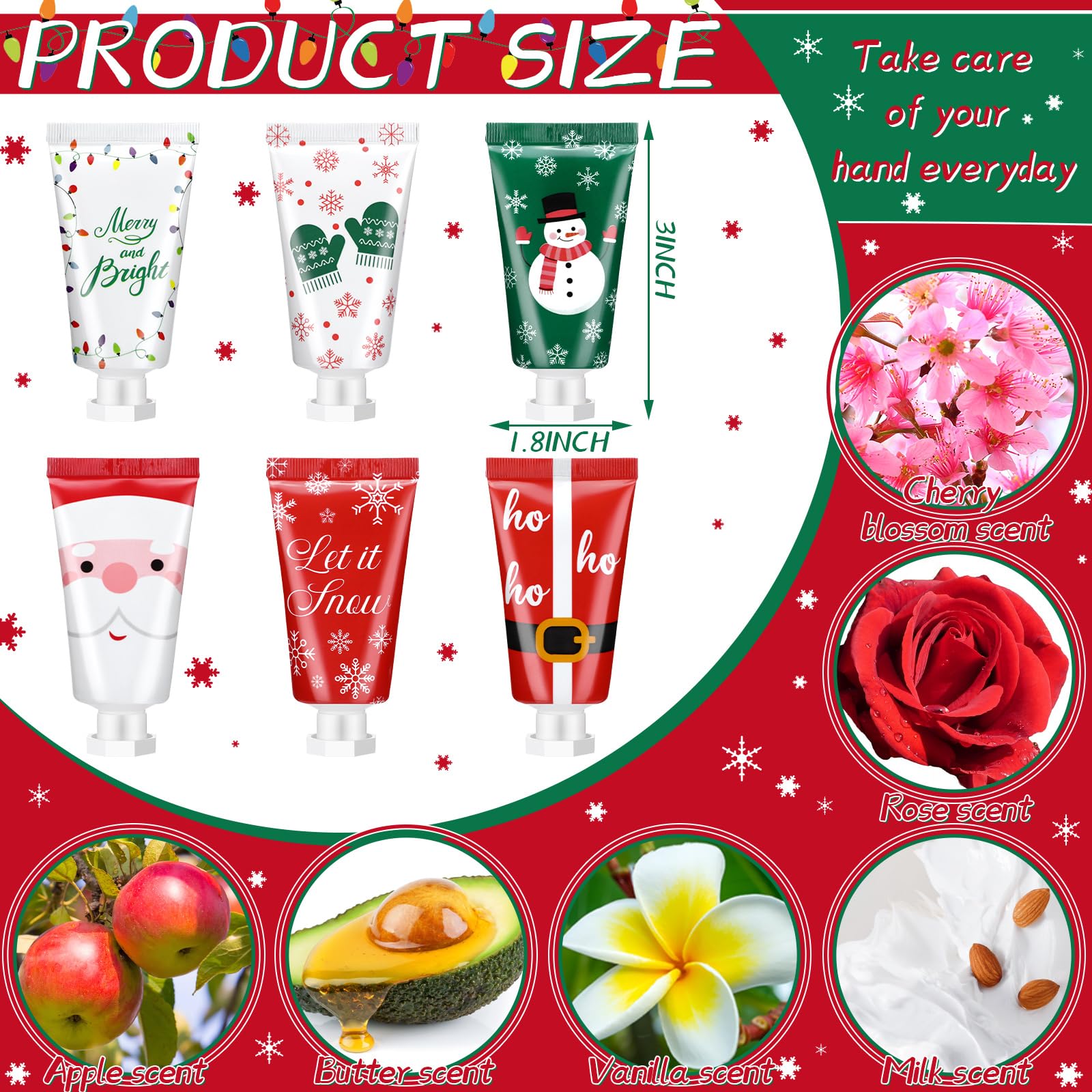 Leelosp 72-Piece Secret Santa Gift Set – 30ml Travel Hand Creams in Festive Scents