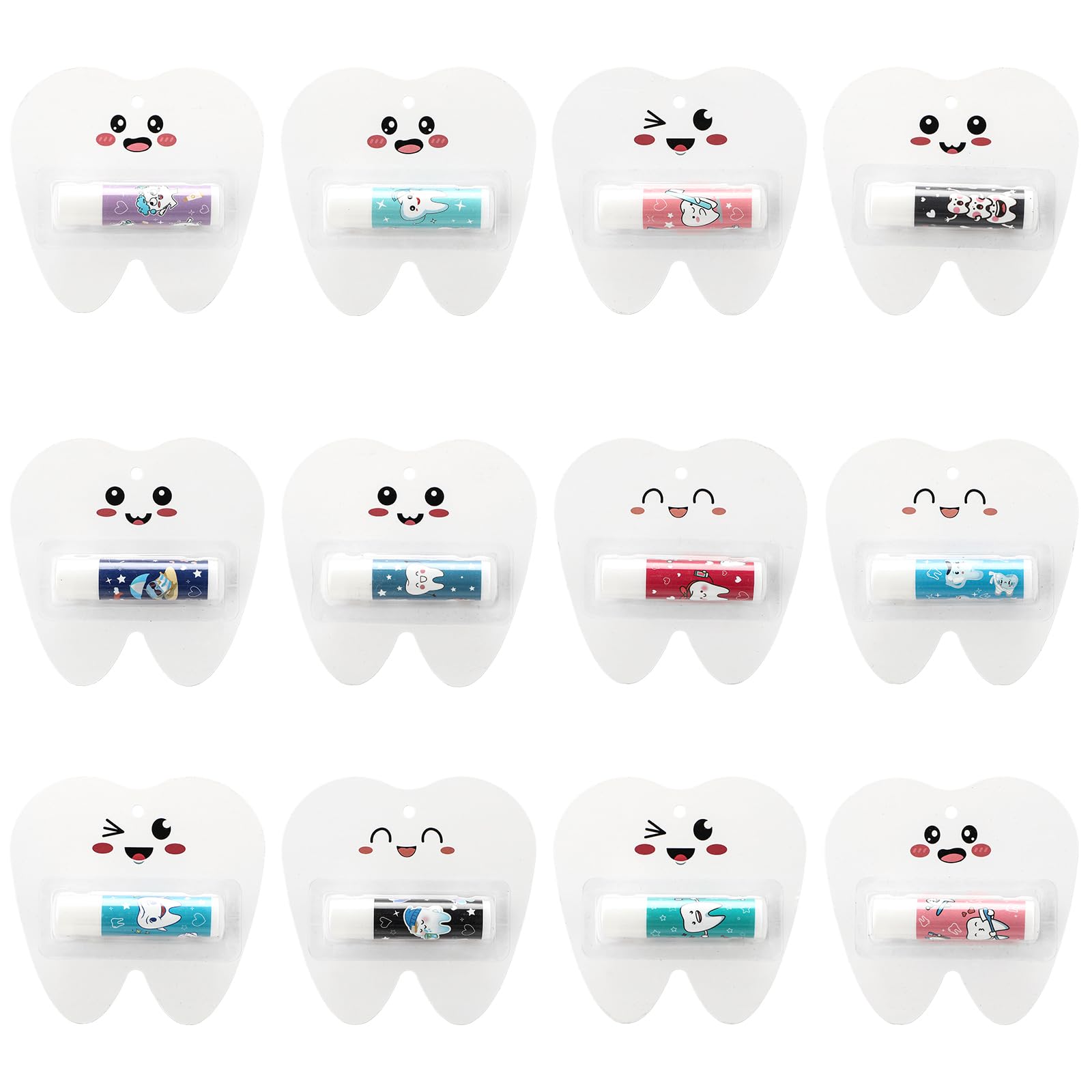 Leelosp 24 Pack Teeth-Themed Lip Balms – Dental Team Gift Set