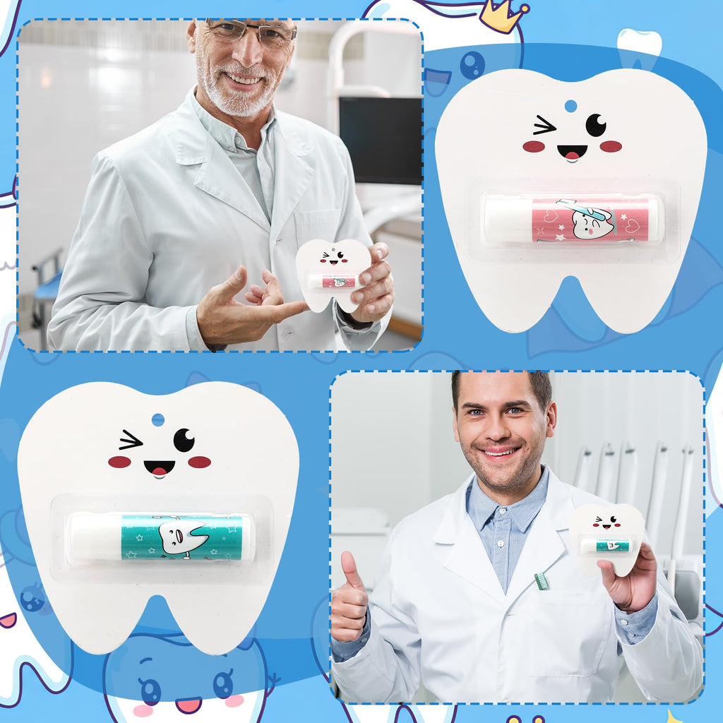 Leelosp 24 Pack Teeth-Themed Lip Balms – Dental Team Gift Set