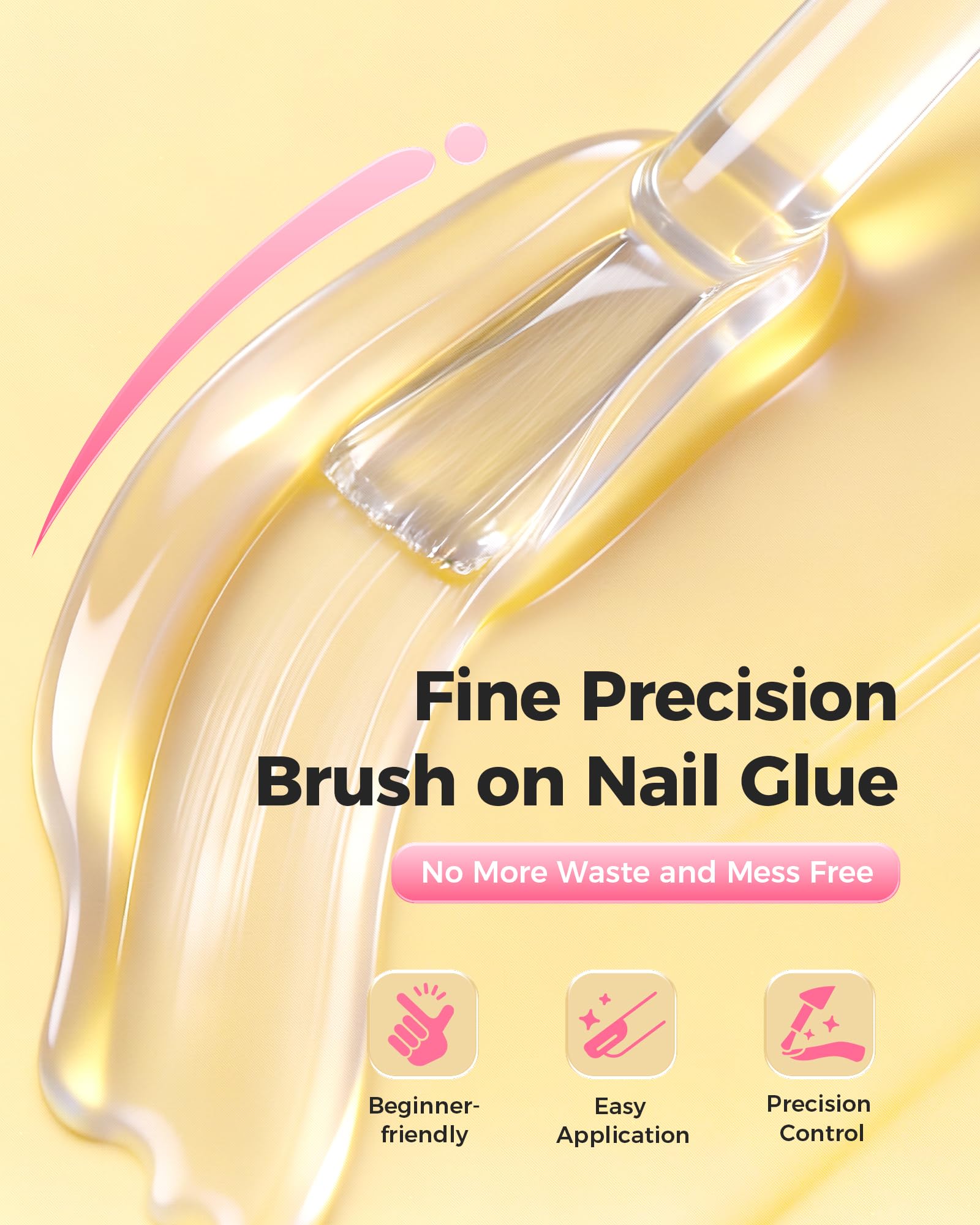 LEENEXUS Super Strong Brush-On Nail Glue Gel | 10ml Advanced Resin Formula with Deep Micro-Anchoring, Fast-Drying & Mess-Free