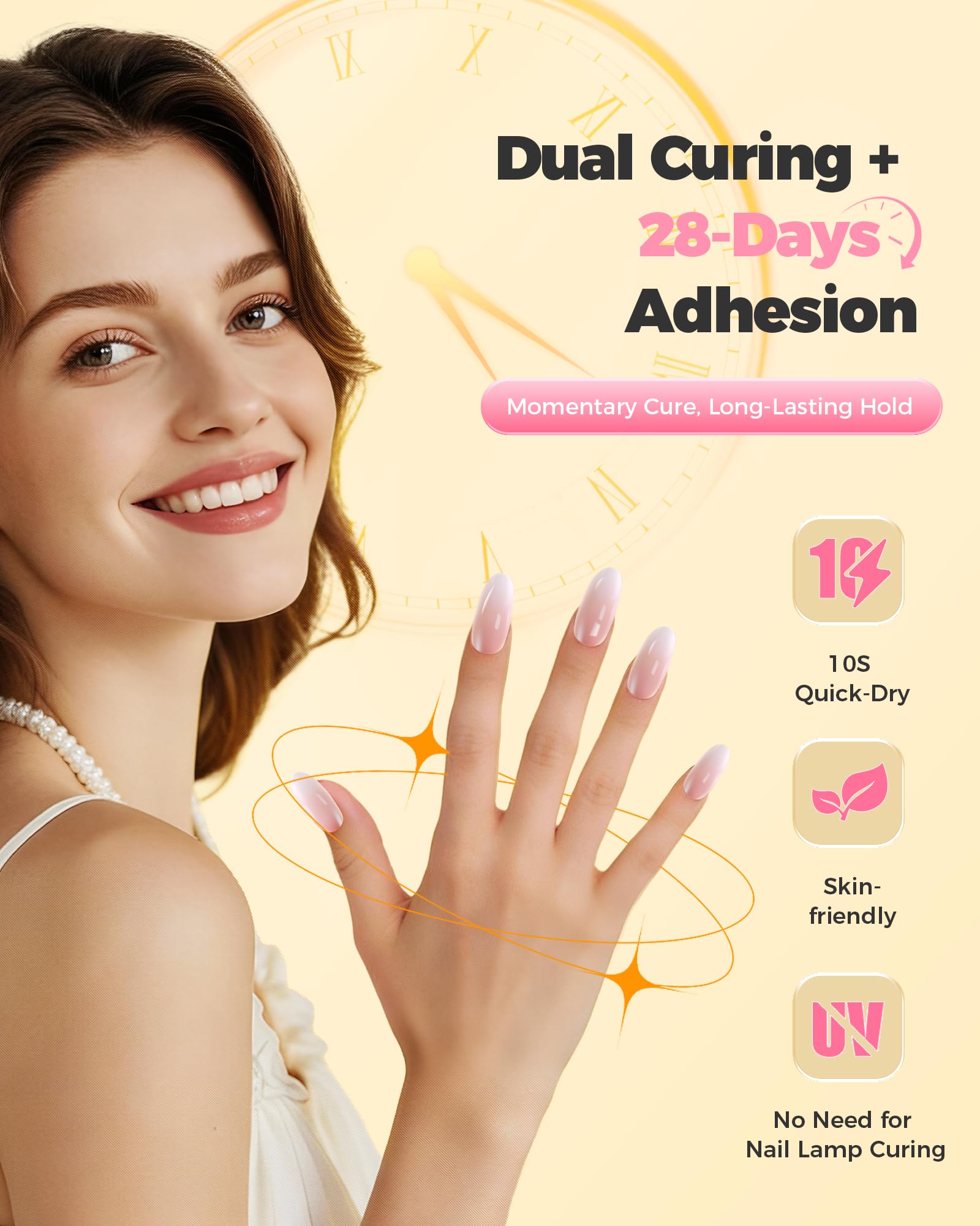 LEENEXUS Super Strong Brush-On Nail Glue Gel | 10ml Advanced Resin Formula with Deep Micro-Anchoring, Fast-Drying & Mess-Free