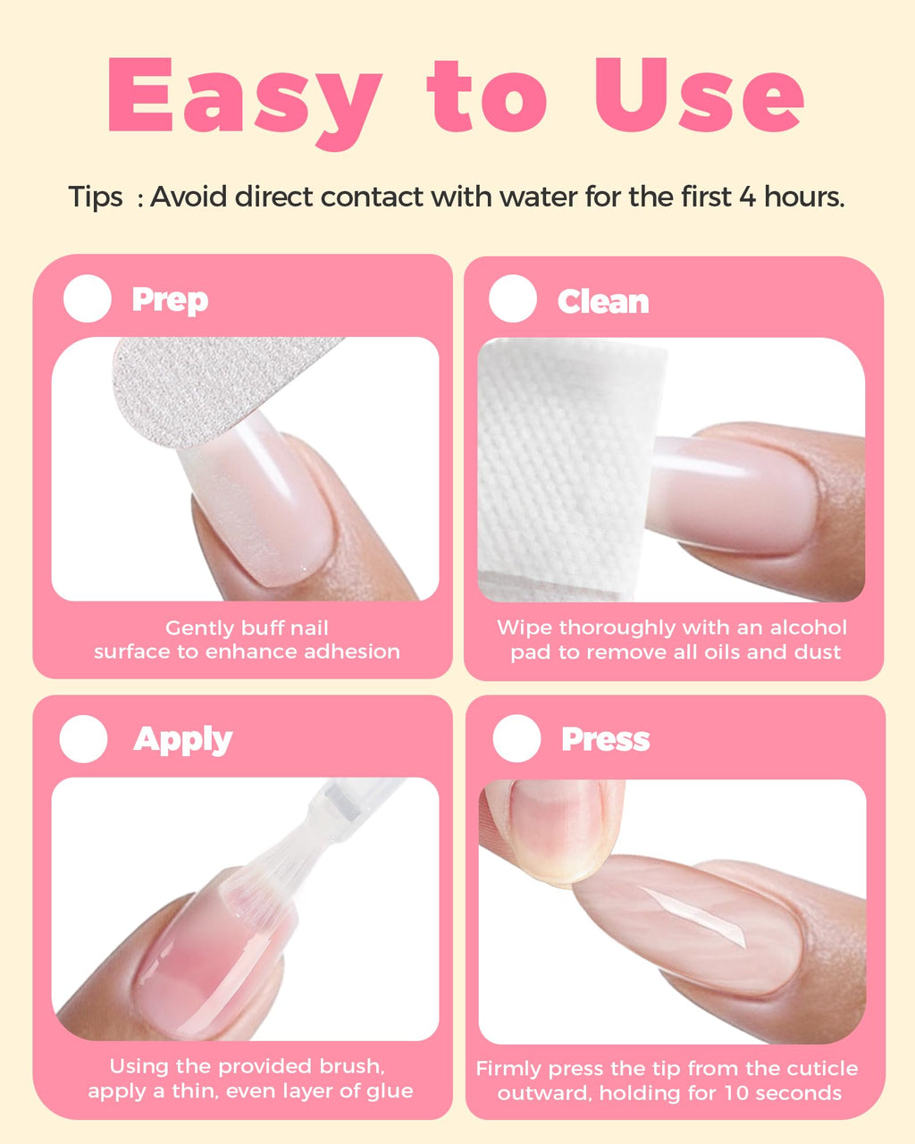 LEENEXUS Super Strong Brush-On Nail Glue Gel | 10ml Advanced Resin Formula with Deep Micro-Anchoring, Fast-Drying & Mess-Free