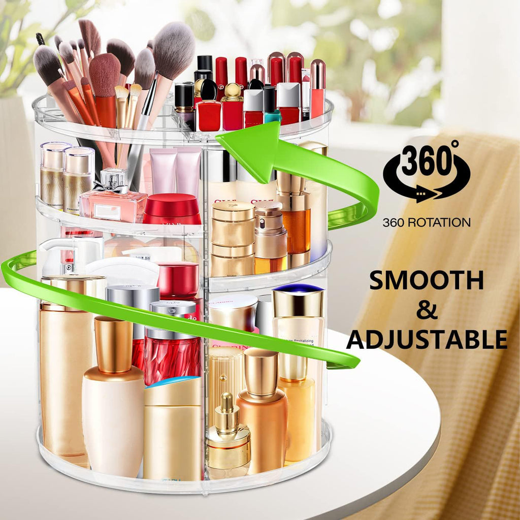 LeeWent 360 Acrylic Rotation Makeup Organizer | Large Capacity & Easy Access