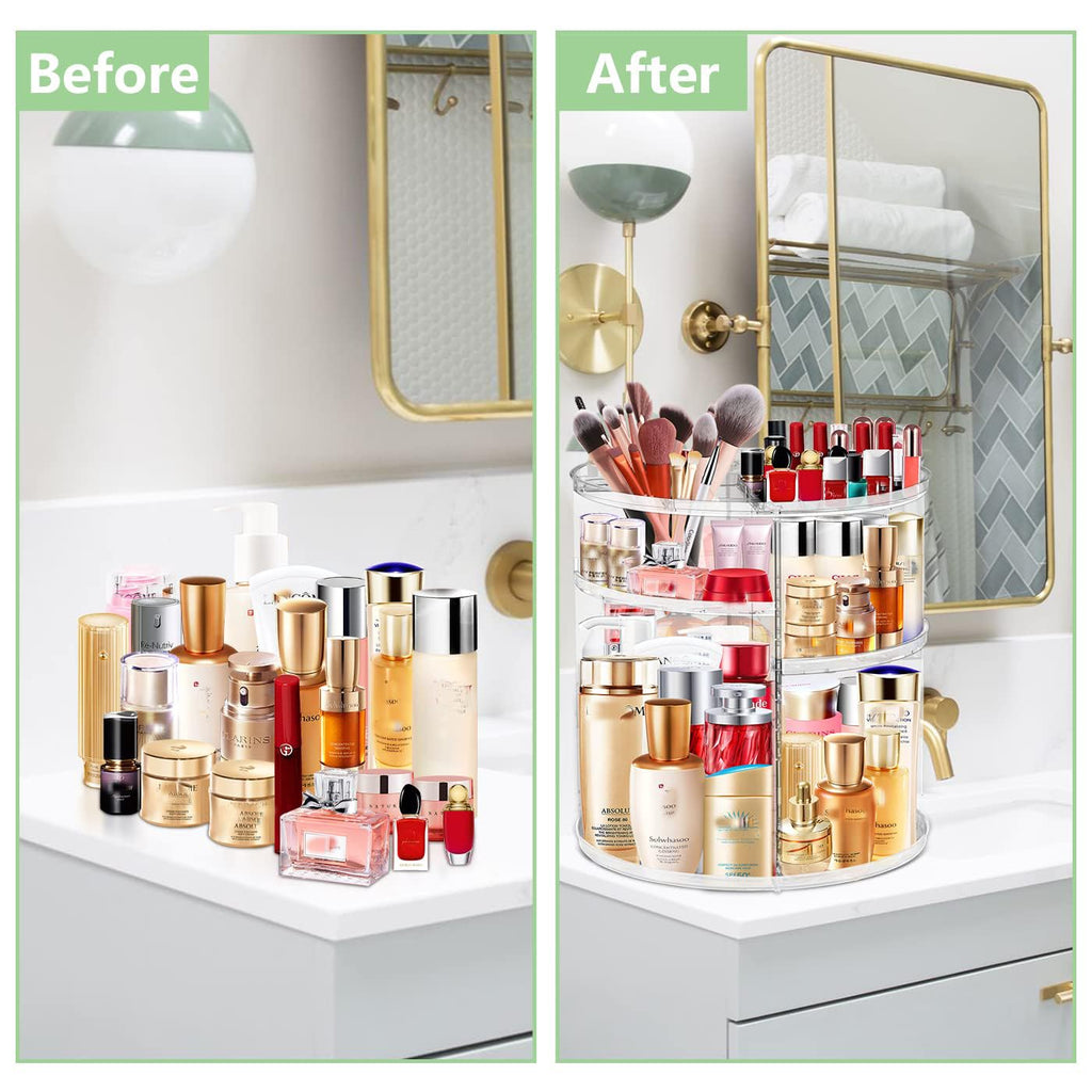 LeeWent 360 Acrylic Rotation Makeup Organizer | Large Capacity & Easy Access