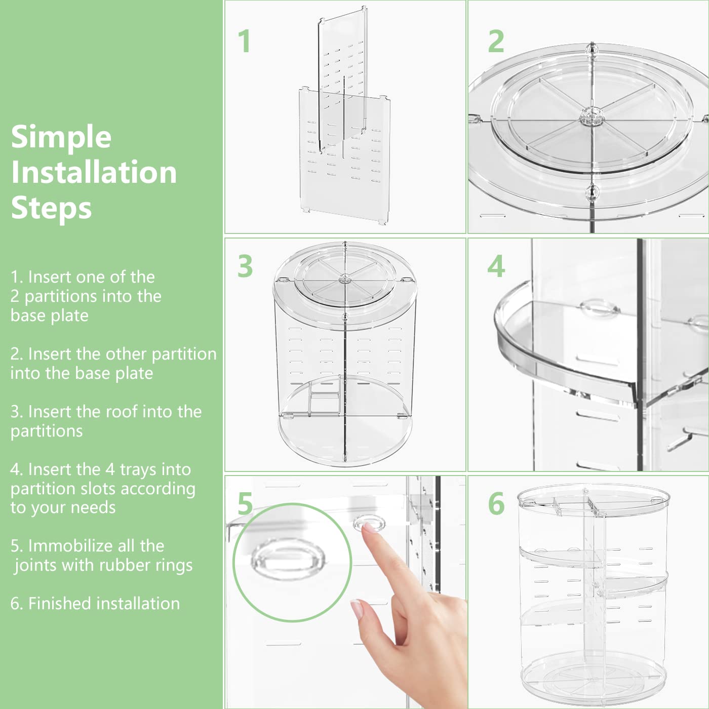 LeeWent 360 Acrylic Rotation Makeup Organizer | Large Capacity & Easy Access