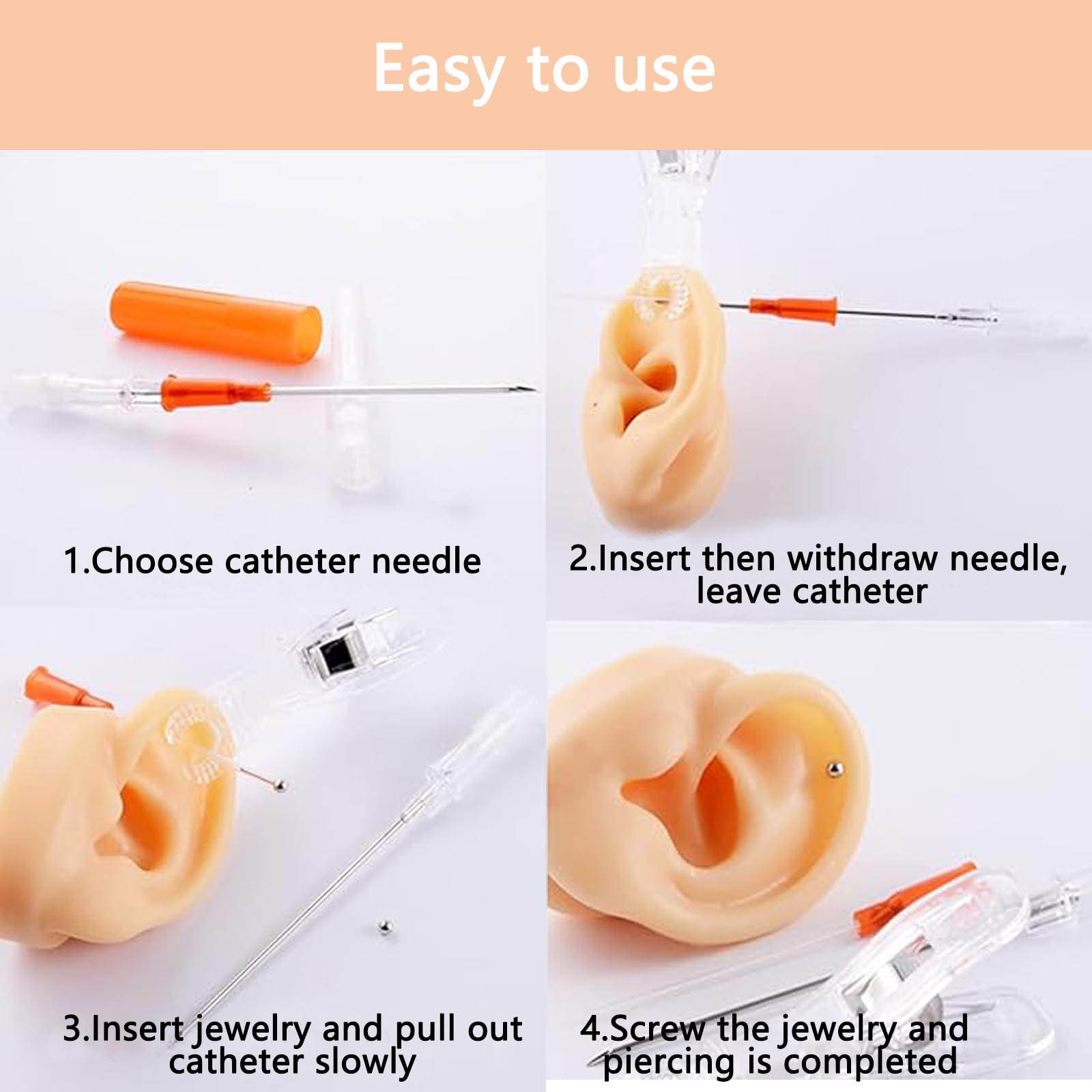 LEEYUKA Catheter Piercing Needles – Mixed Sizes 14G-22G (50 pcs)