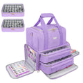 LEFOR·Z Nail Polish Organizer – 80 Bottles, Nail Lamp, 2 Removable Bags, Portable Purple
