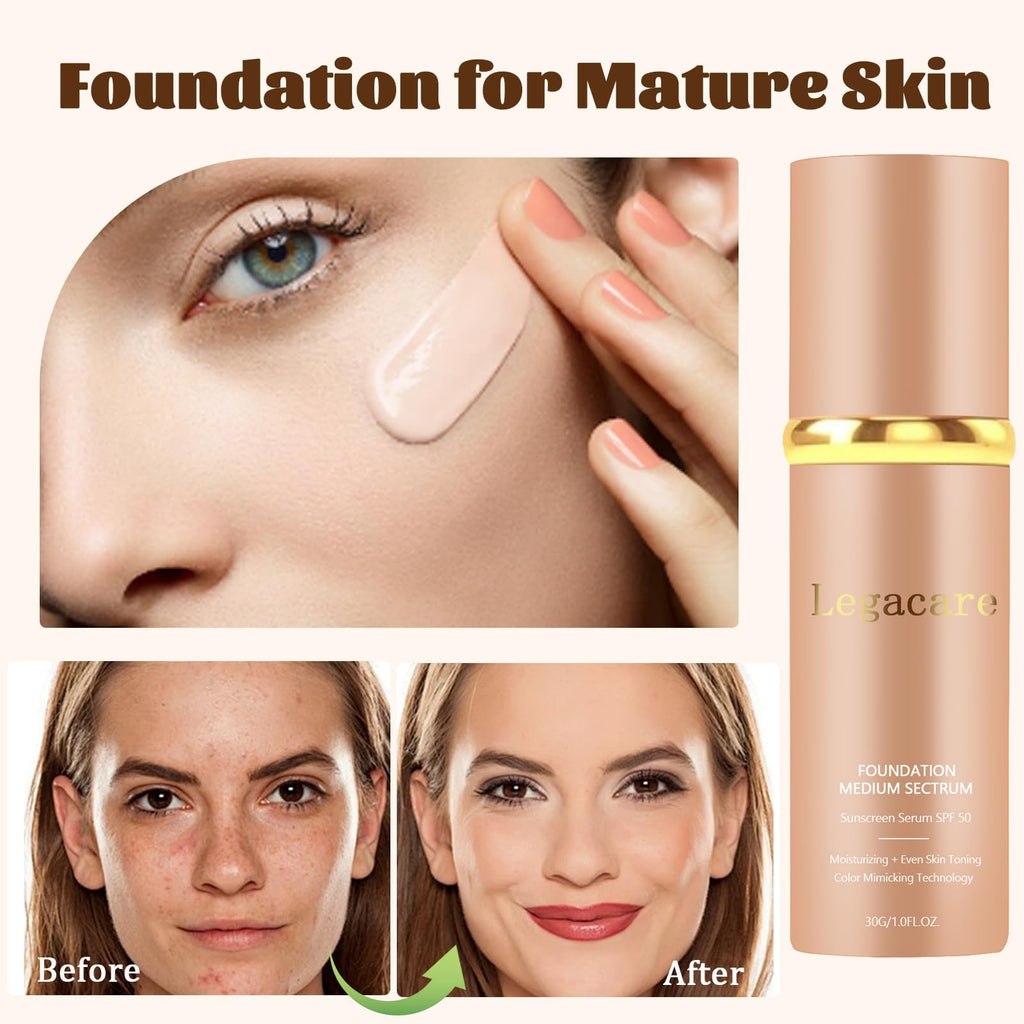 Legacare Foundation 4-in-1 Longwear Color-Changing Foundation for Mature Skin – Neutral (1pc)