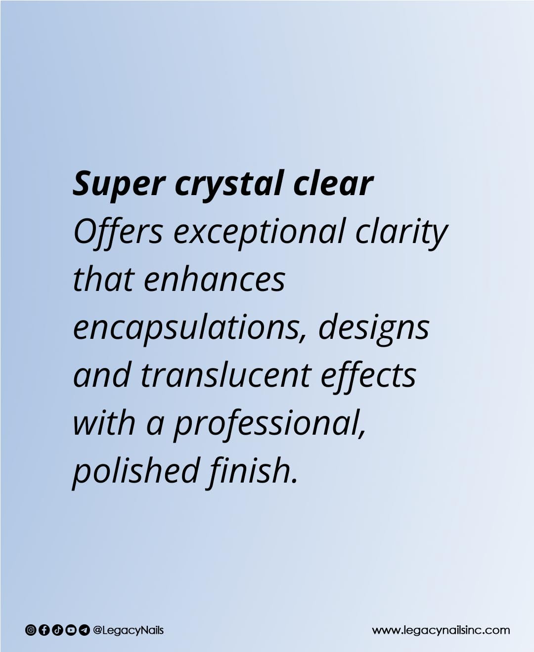 Legacy Nails Professional Crystal Clear Acrylic Powder – 4 oz | Mix with Glitter & Pigment for Custom Nail Extensions