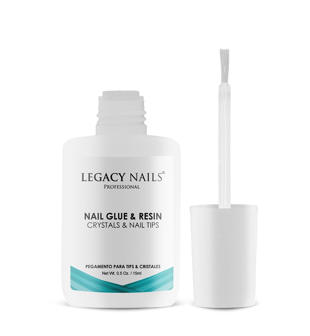 Legacy Nails Pro Nail Glue & Resin 0.5oz Brush-On – Ultra-Strong, Quick-Dry Adhesive