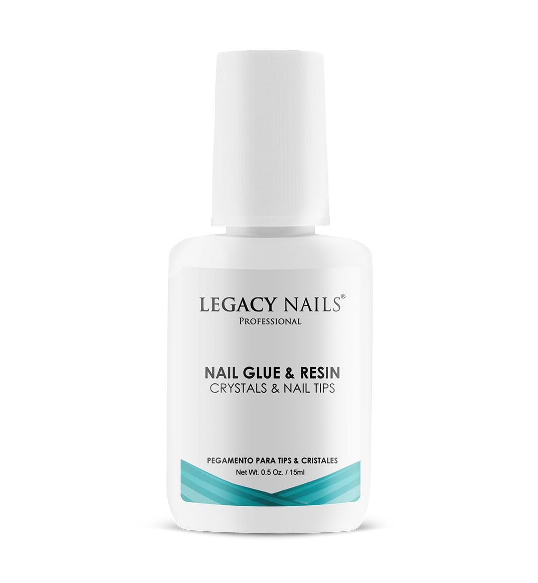 Legacy Nails Pro Nail Glue & Resin 0.5oz Brush-On – Ultra-Strong, Quick-Dry Adhesive