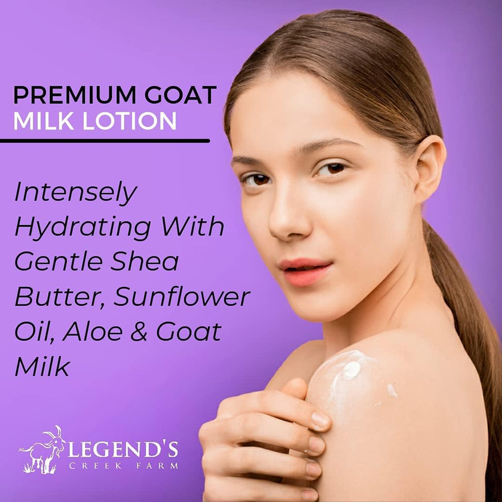 Legend's Creek Farm Goat Milk Lotion – Moisturizing 2-Pack, 9 oz Each, Pomegranate Acai