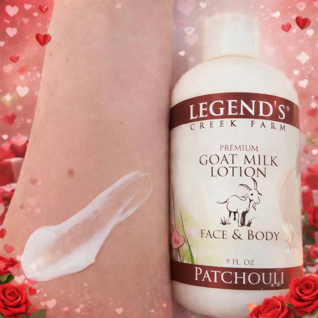 Legend's Creek Goat Milk Lotion – Deep Hydration for Body, Hands & Face | 9 oz Patchouli L.