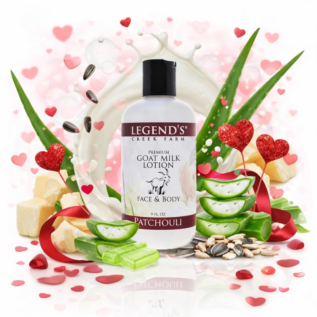 Legend's Creek Goat Milk Lotion – Deep Hydration for Body, Hands & Face | 9 oz Patchouli L.