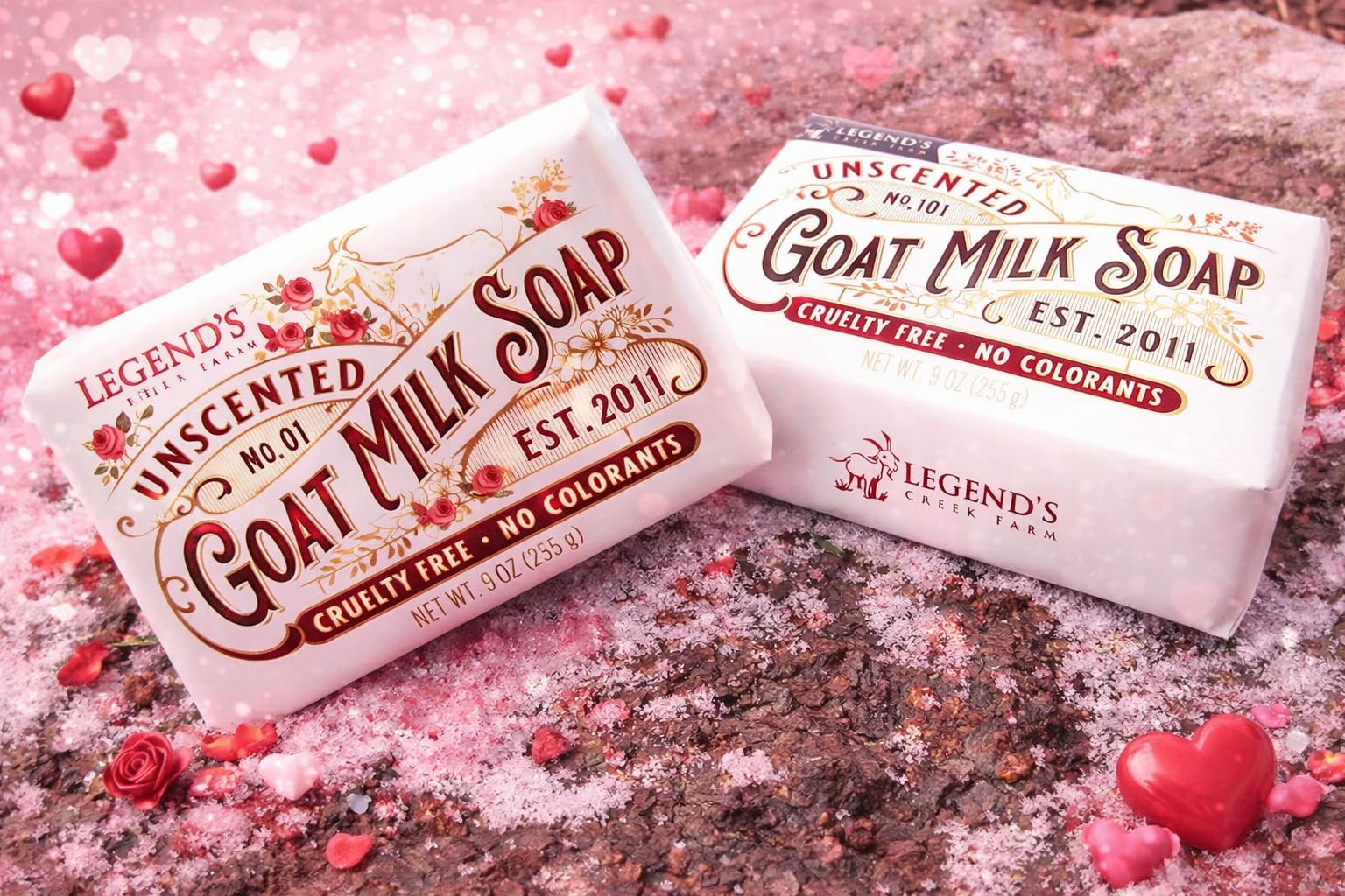 Legend's Creek Goat Milk Soap – Triple Milled 9 oz Bar for Hands & Body, Unscented