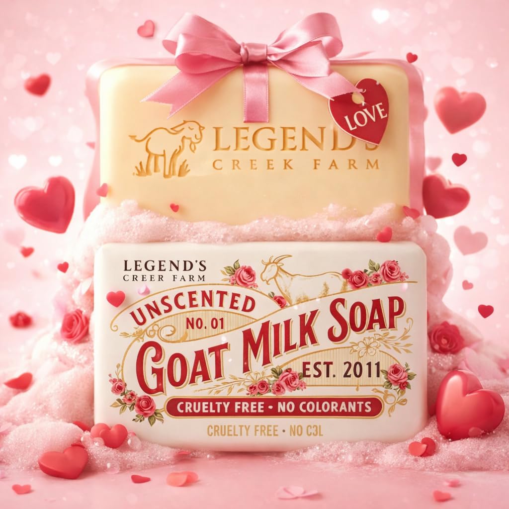 Legend's Creek Goat Milk Soap – Triple Milled 9 oz Bar for Hands & Body, Unscented