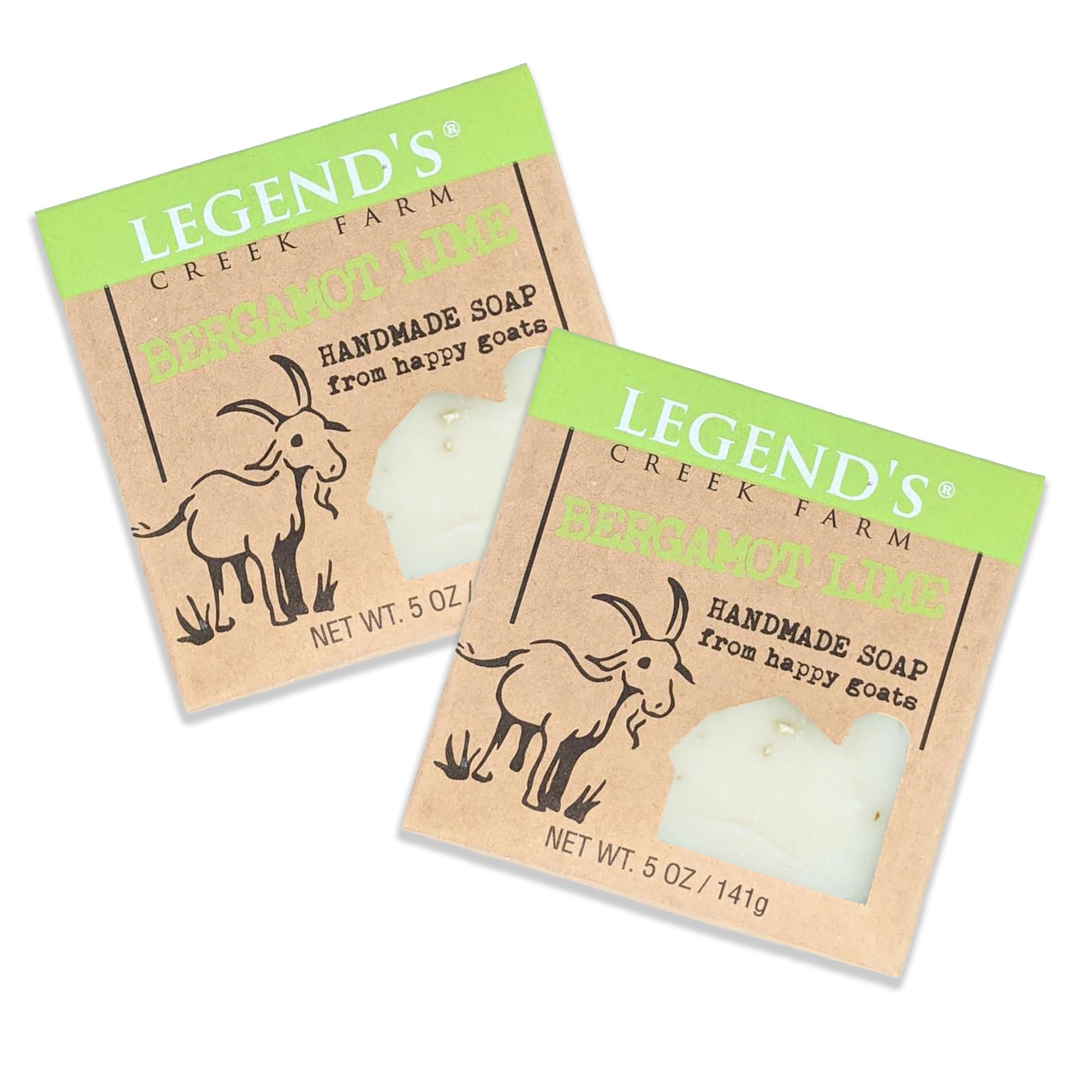 Legend's Creek Farm Goat Milk Soap – Bergamot Lime, 5 oz Bar (2-Pack)