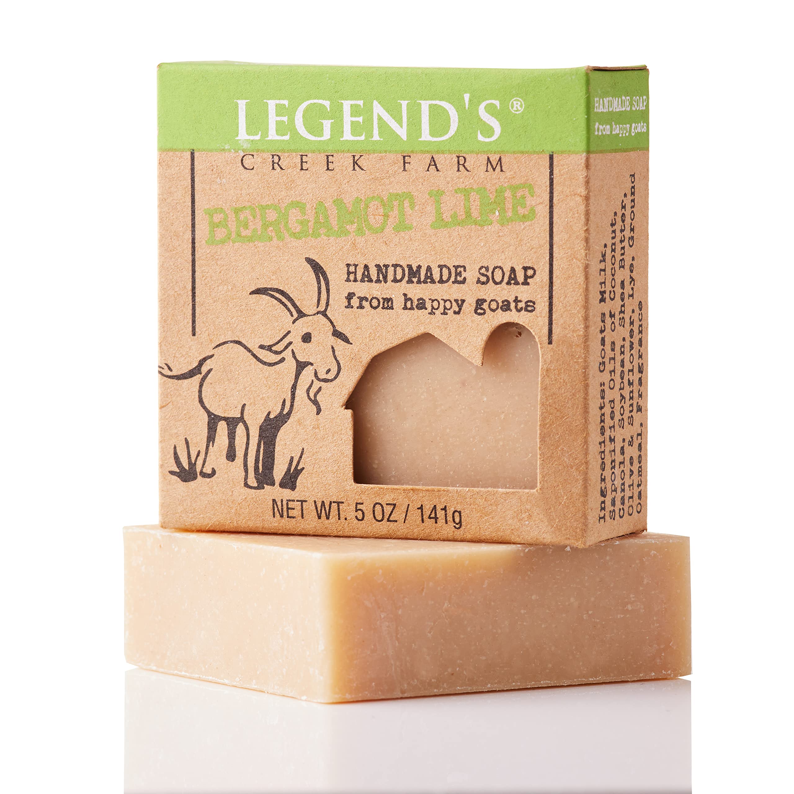 Legend's Creek Farm Goat Milk Soap – Bergamot Lime, 5 oz Bar (2-Pack)