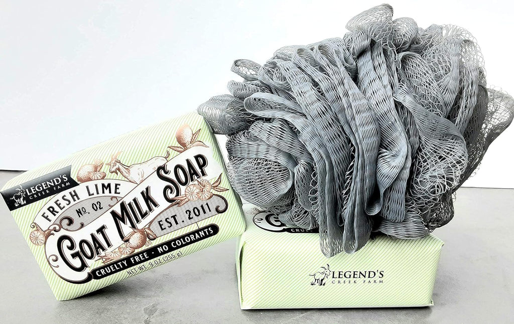Legend's Creek Goat Milk Soap – Triple Milled Moisturizing Bar, Fresh Lime, 9 oz (Pack of 2)
