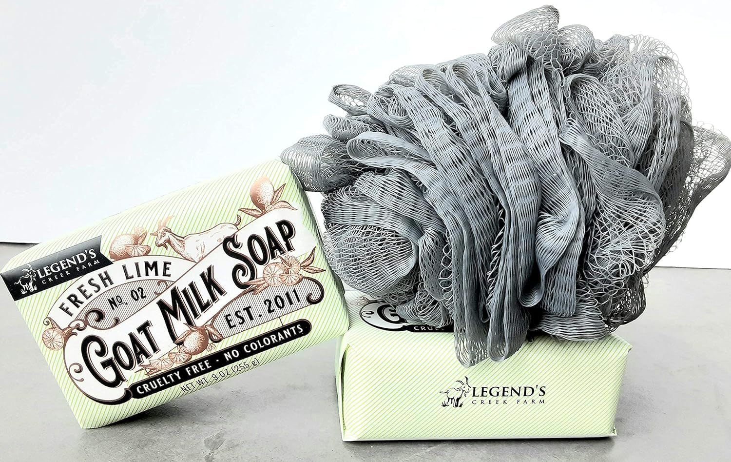 Legend's Creek Goat Milk Soap – Triple Milled Moisturizing Bar, Fresh Lime, 9 oz (Pack of 2)