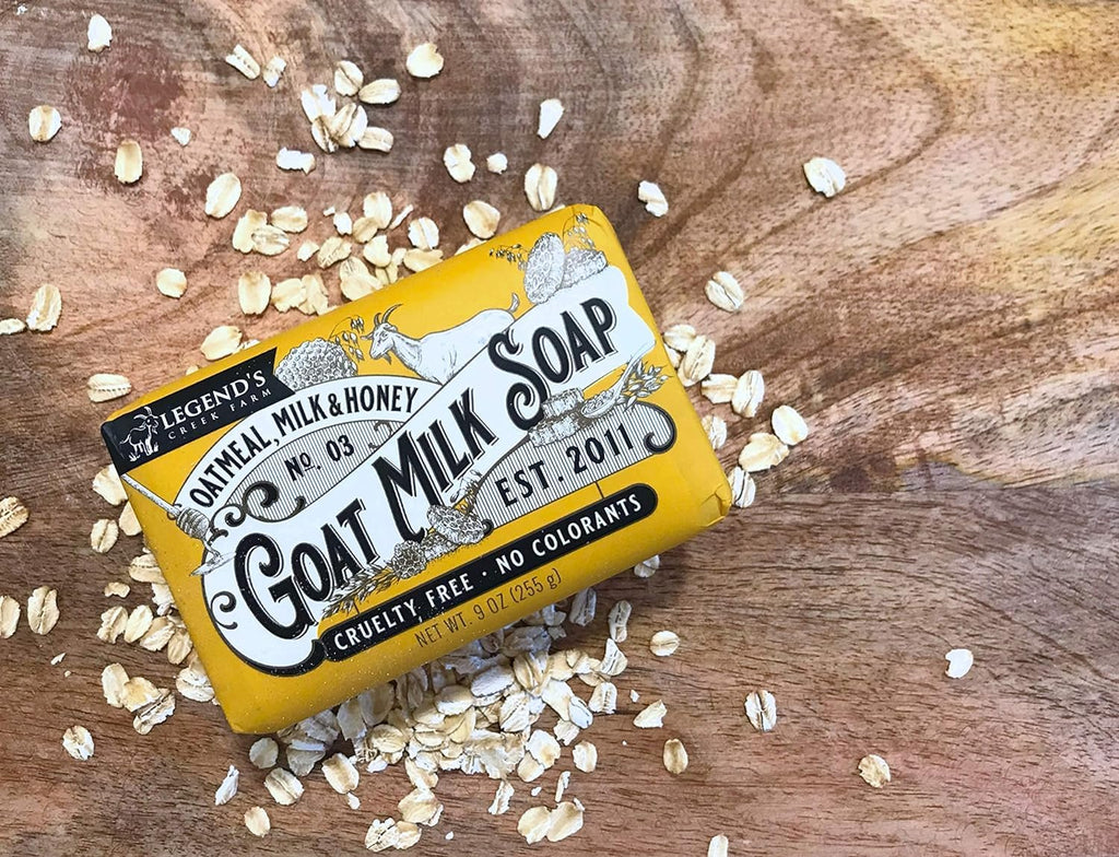 Legend's Creek Goat Milk Soap – Triple Milled 9 oz (Oatmeal, Milk & Honey) Pack of 2