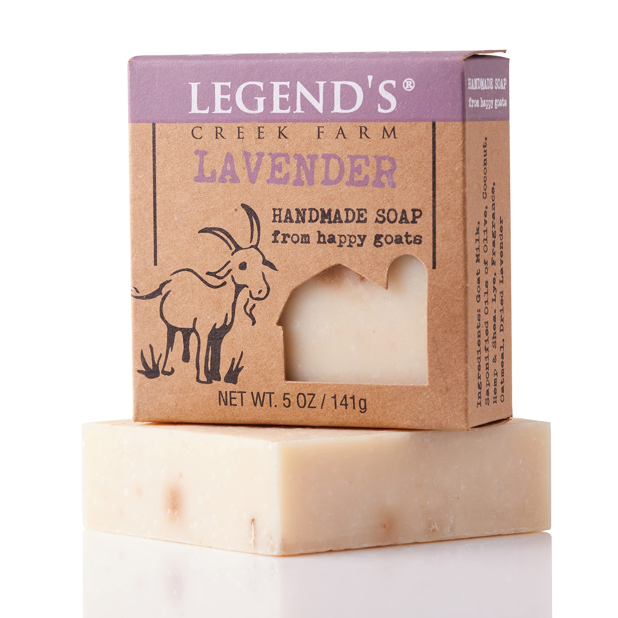 Legend's Creek Farm Goat Milk Soap – Lavender 5 Oz Bars (Pack of 2) – Gentle Natural Soap