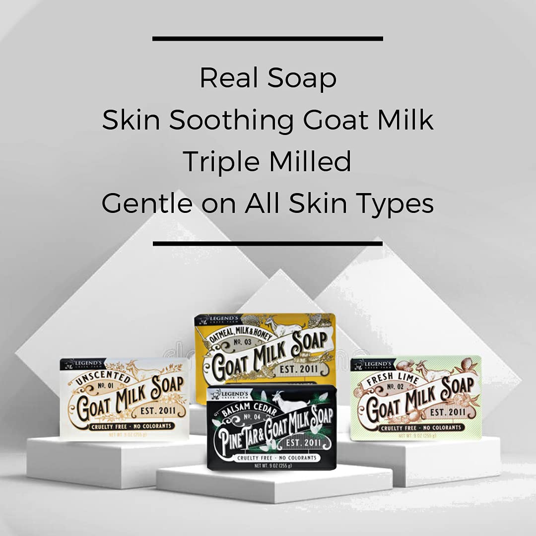 Legend's Creek Farm Goat Milk Soap – Triple Milled Moisturizing Bar for Hands & Body (9 oz)