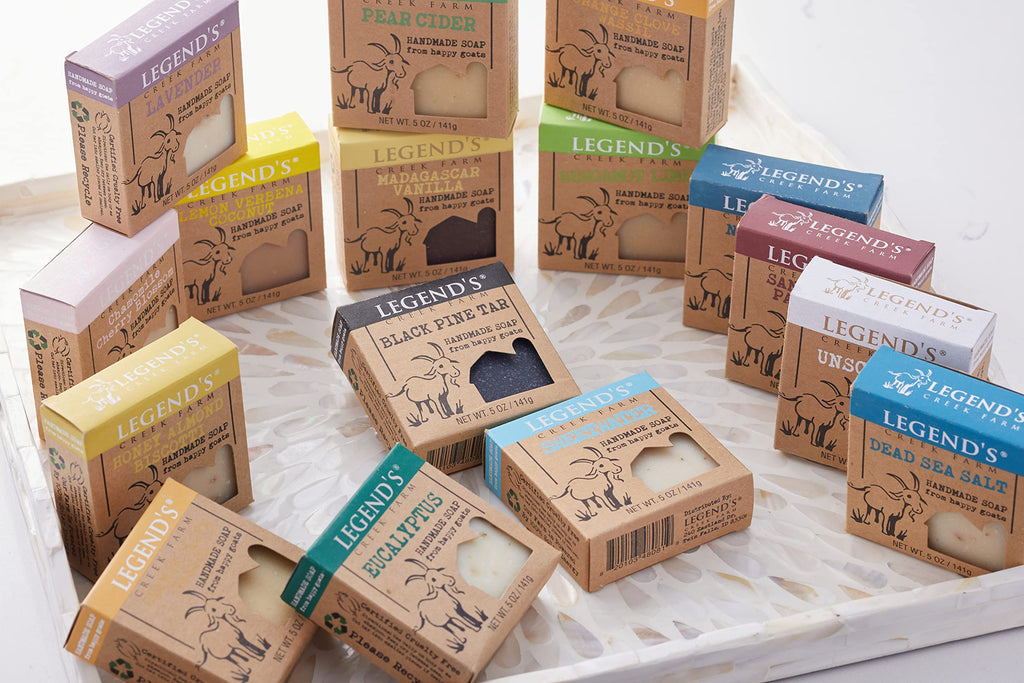 Legend's Creek Goat Milk Soap - Unscented 3-Pack | Gentle Hand & Body Bar, Handmade in USA