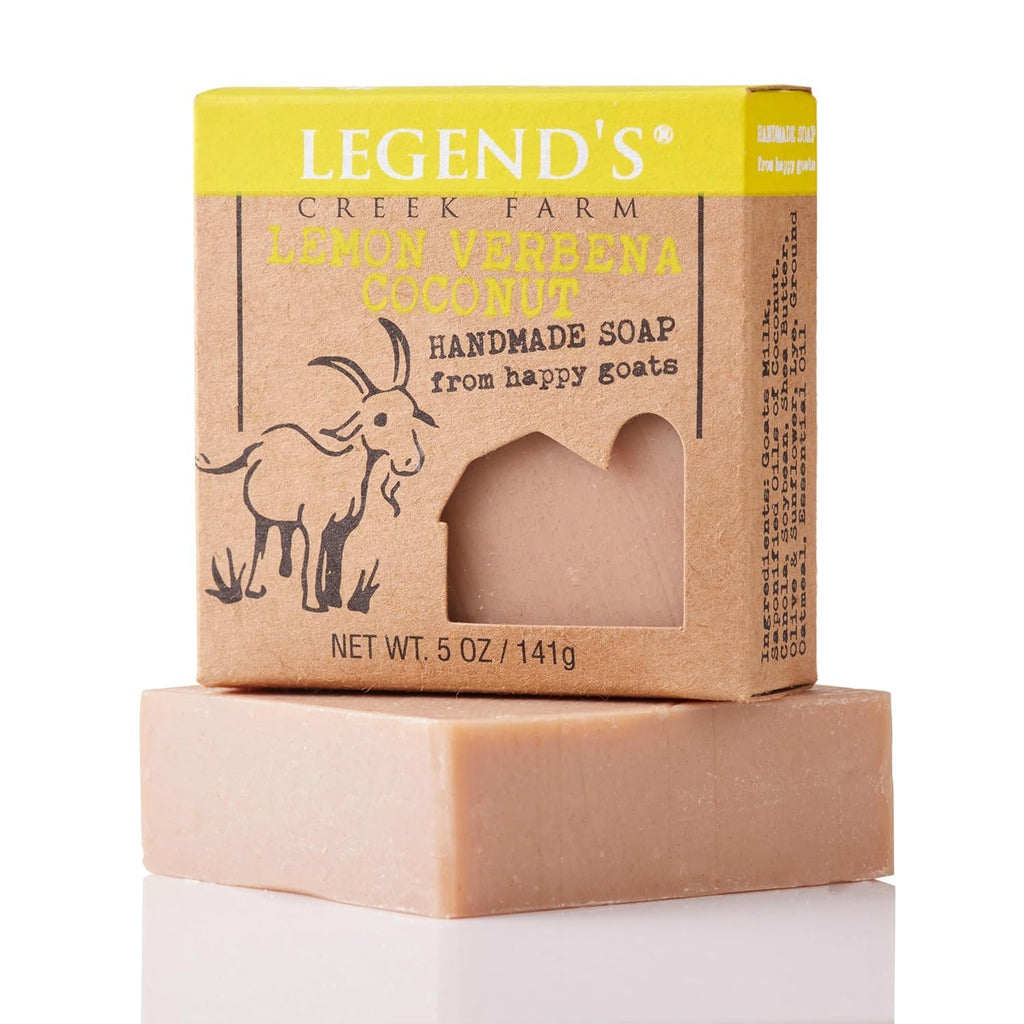 Legend's Creek Farm Goat Milk Soap Lemon Verbena Coconut – Moisturizing Bar, Pack of 3
