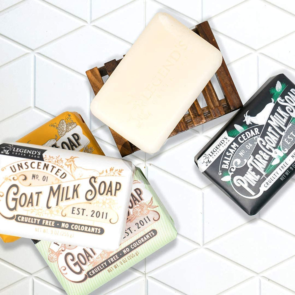 Legend's Creek Farm Goat Milk Soap – Triple Milled Moisturizing Bar for Hands & Body (9 oz)