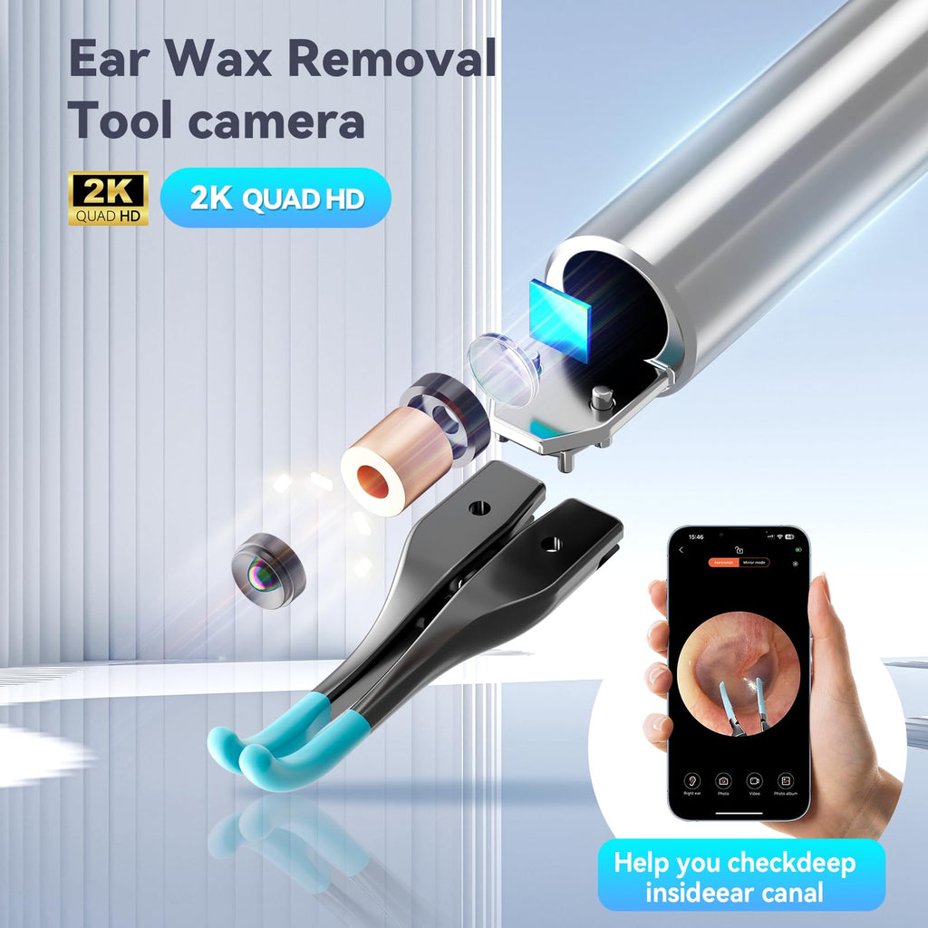 LEIPUT Ear Cleaner Tweezers with 6 Ear Spoon – Otoscope & Earwax Removal Kit