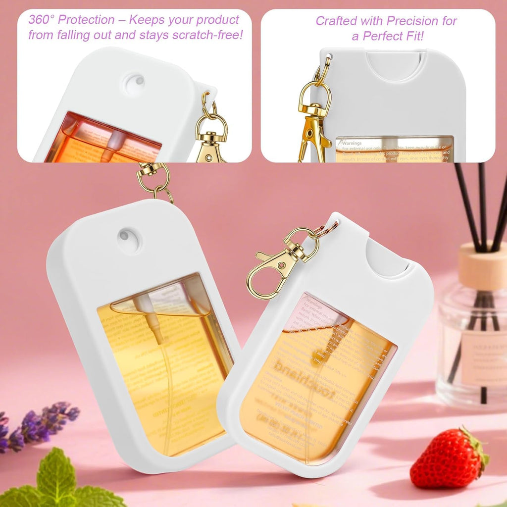 LEISENOR Silicone Case for Touchland Power Mist & Glow Mist — Protective 1 oz Case with 360° Keychain