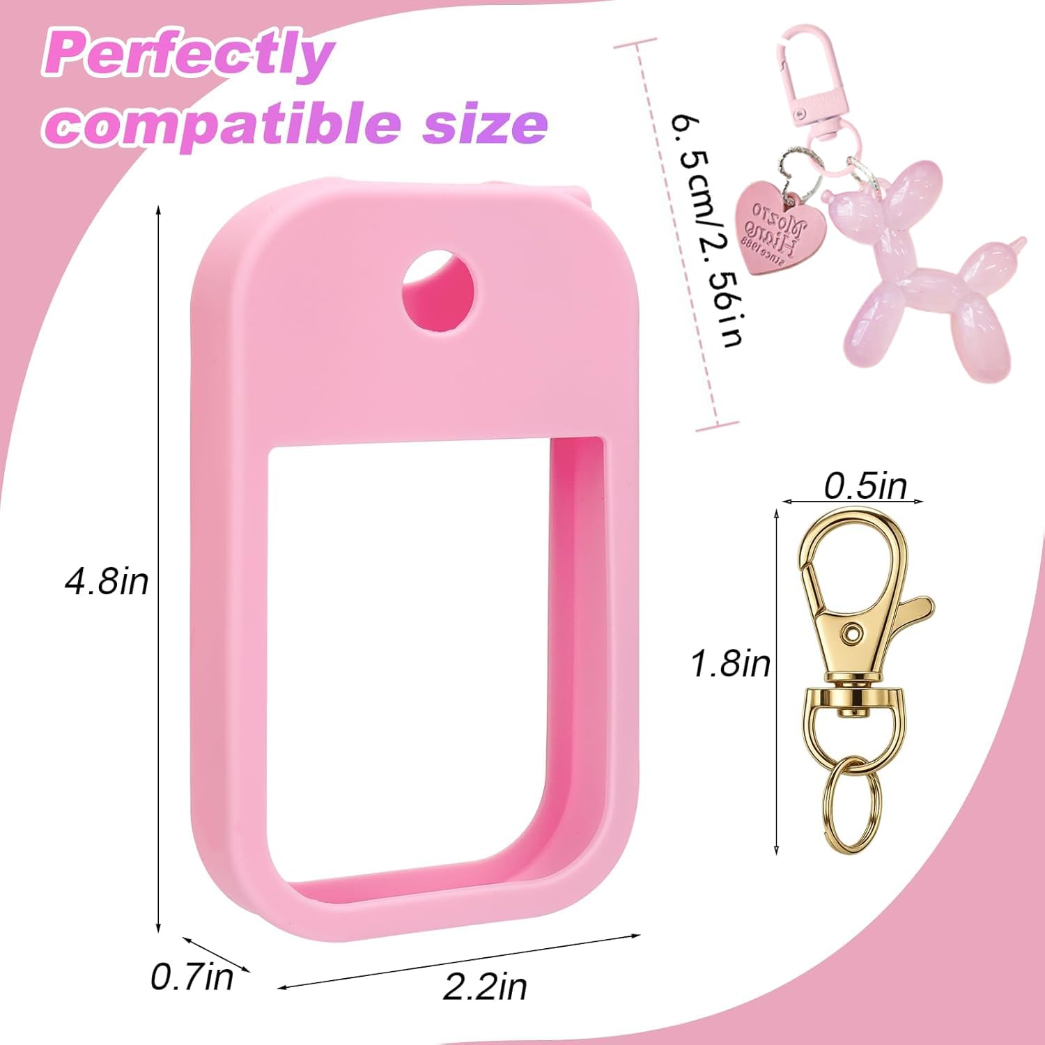 LEISENOR Silicone Case for Touchland Power Mist & Glow Mist — Protective 1 oz Case with 360° Keychain