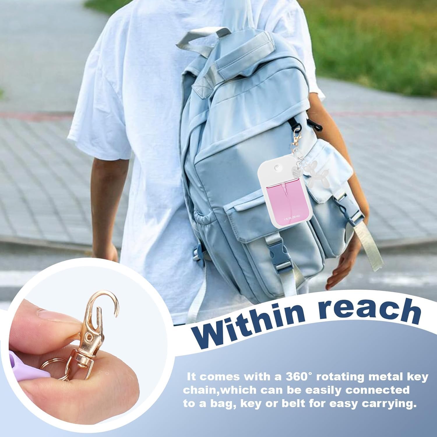 LEISENOR Silicone Case for Touchland Power Mist & Glow Mist — Protective 1 oz Case with 360° Keychain
