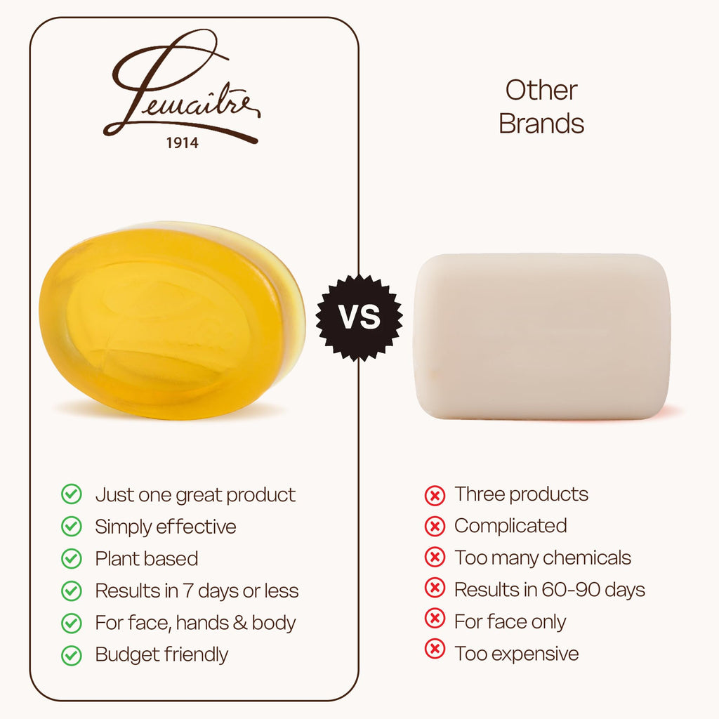 LEMAITRE Glycerin Soap – Vegan Transparent Bar, Gentle Cleanse, Cruelty-Free (6-Pack)