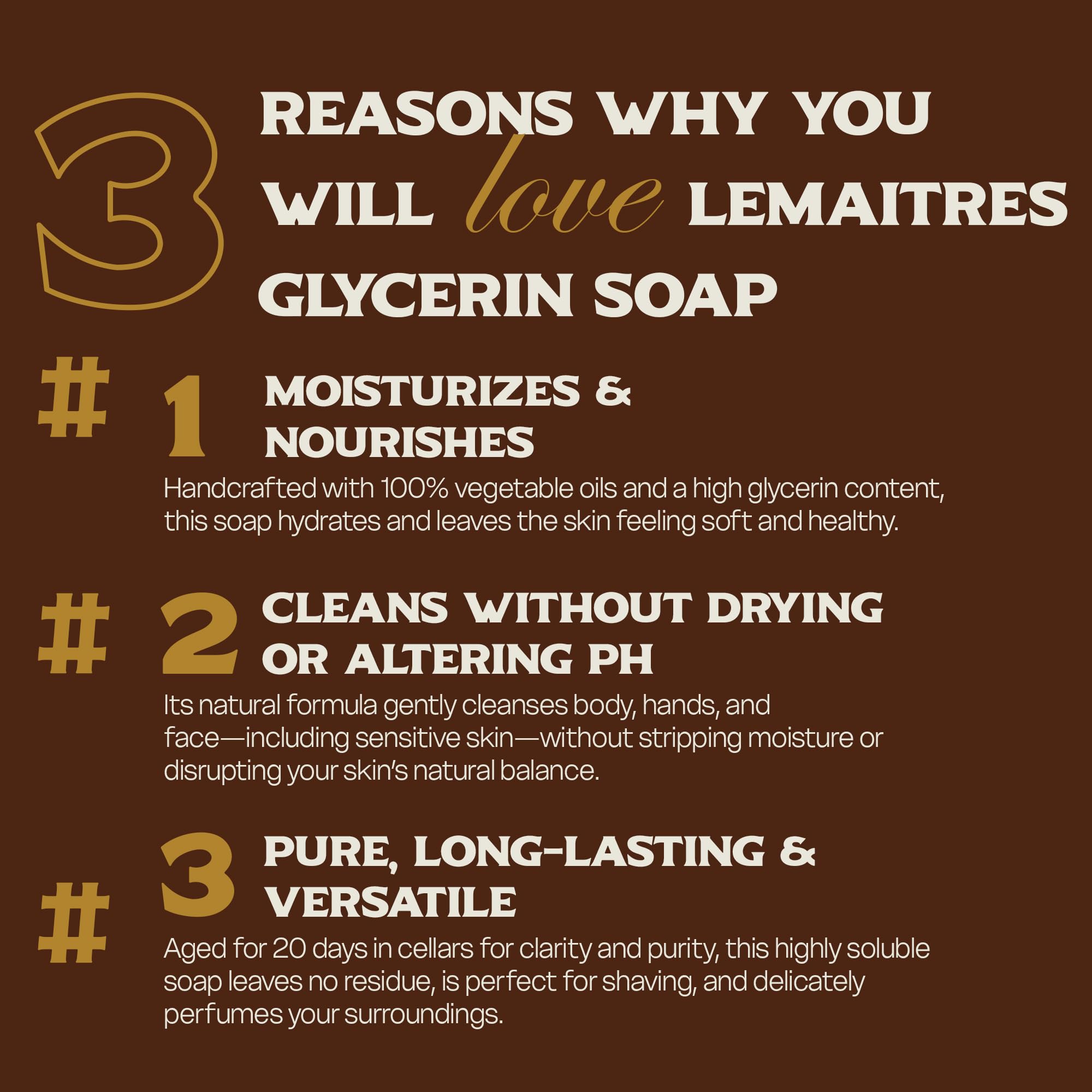 LEMAITRE Glycerin Soap – Vegan Transparent Bar for Gentle, Hydrating Cleanse | Cruelty-Free Skincare