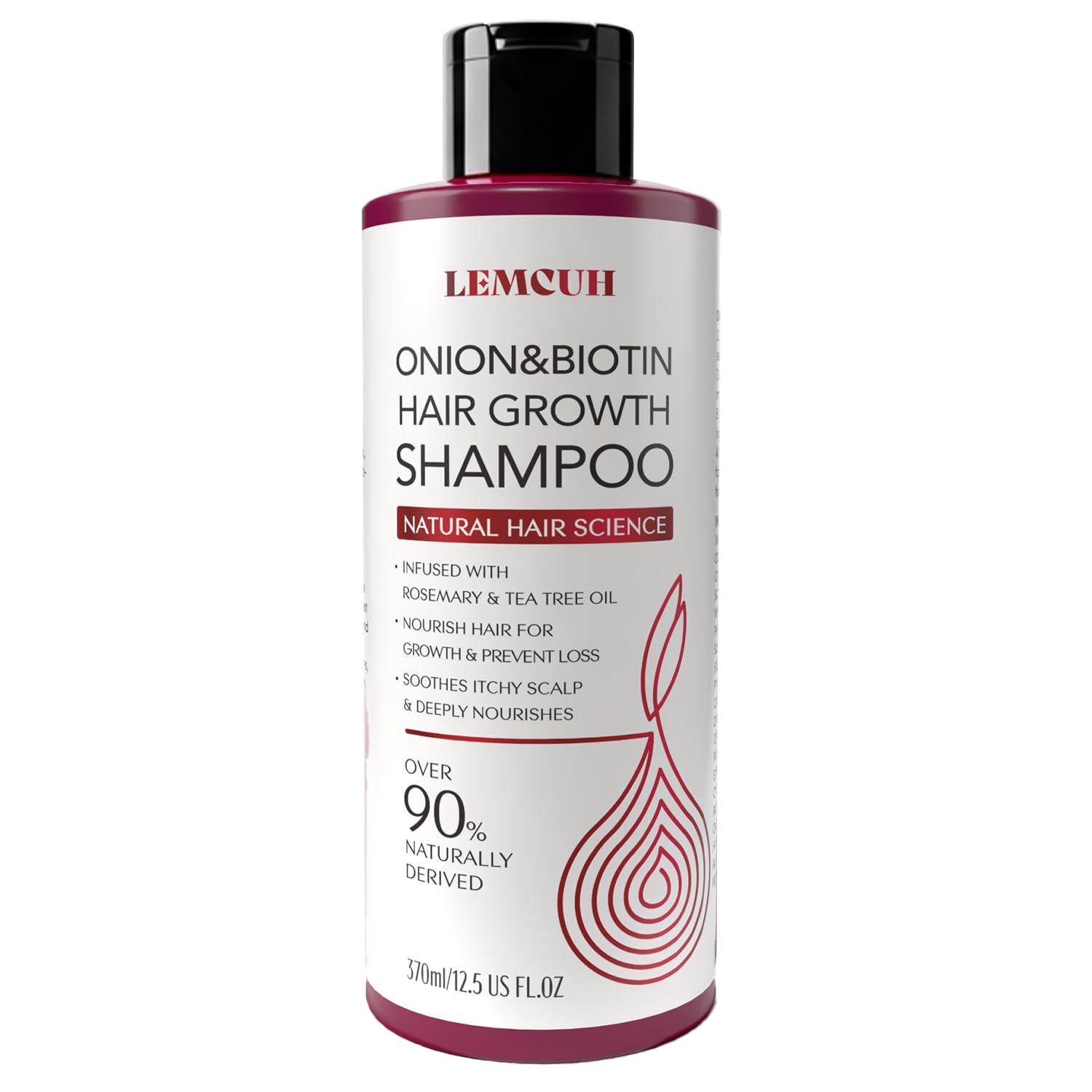 Lemcuh Biotin & Onion Shampoo – Volumizing, Anti-Hair Loss, Sulfate-Free (12.5 fl oz)