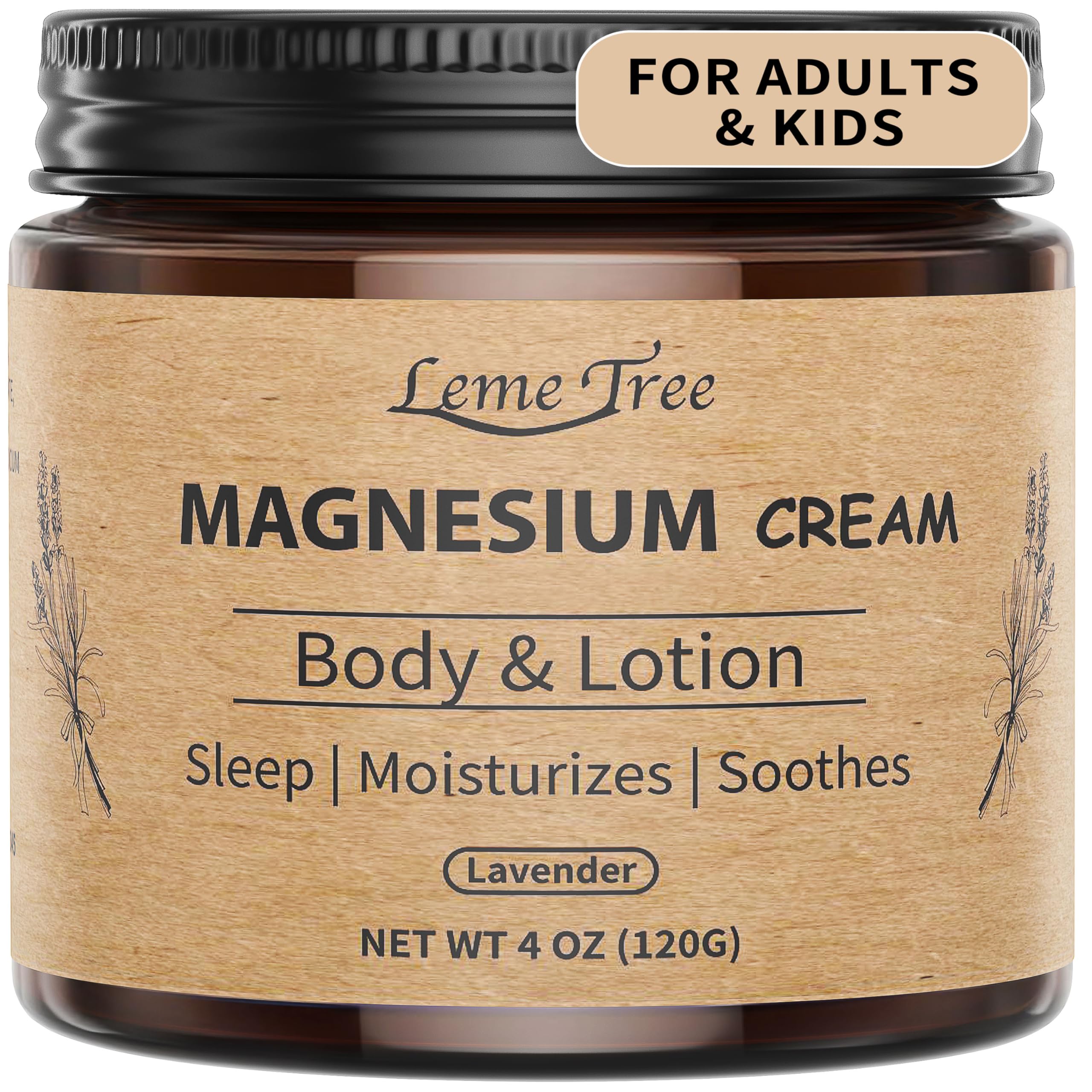 LemeTree Magnesium Cream for Sleep | Nighttime Topical Magnesium Lotion