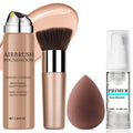 LemonSac AirBrush Foundation Spray with Primer & Brush – Lightweight Full Coverage