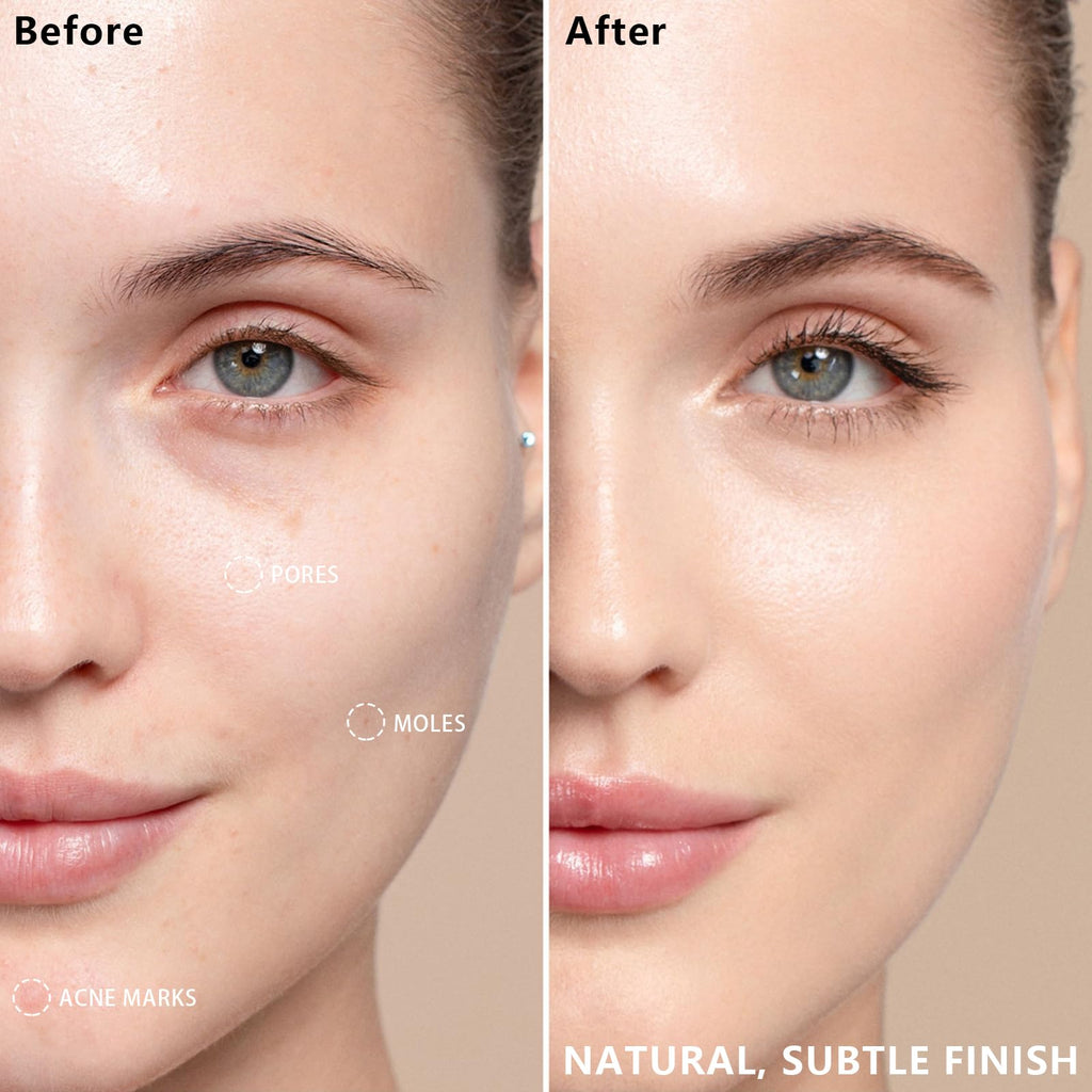 LemonSac AirBrush Foundation Spray with Primer & Brush – Lightweight Full Coverage