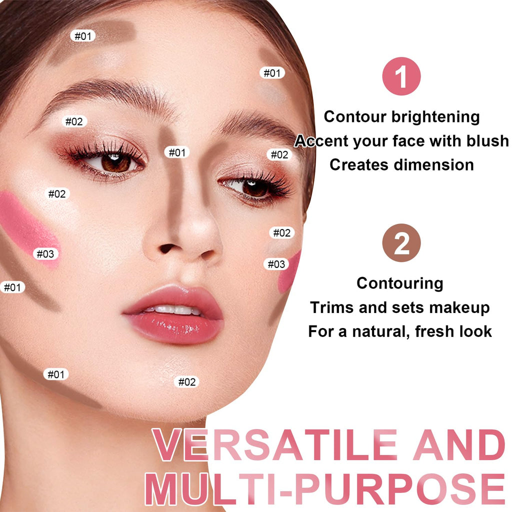 LemonSac 6 Colors Cream Contour Stick Kit — Double-End Contour, Blush, Bronzer, Highlighter