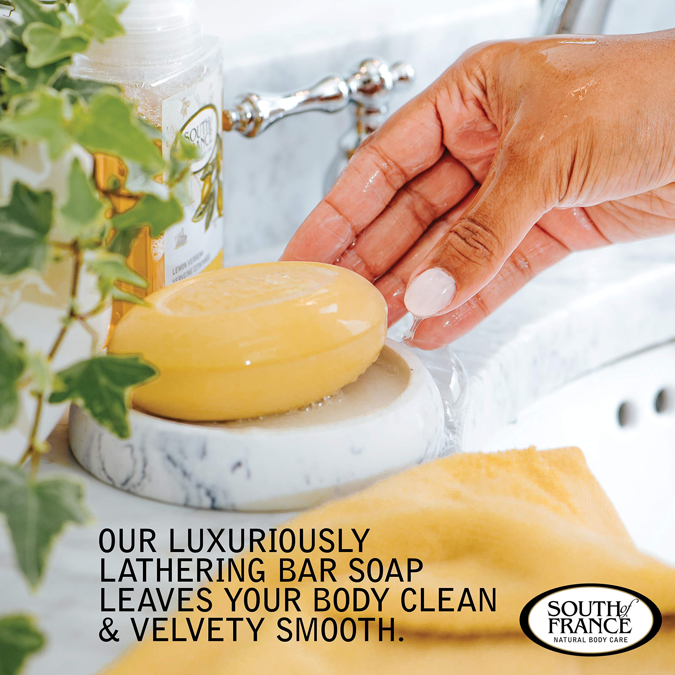 Lemon Verbena Clean Bar Soap | South Of France Triple-Milled, Vegan 4-Pack (6 oz)