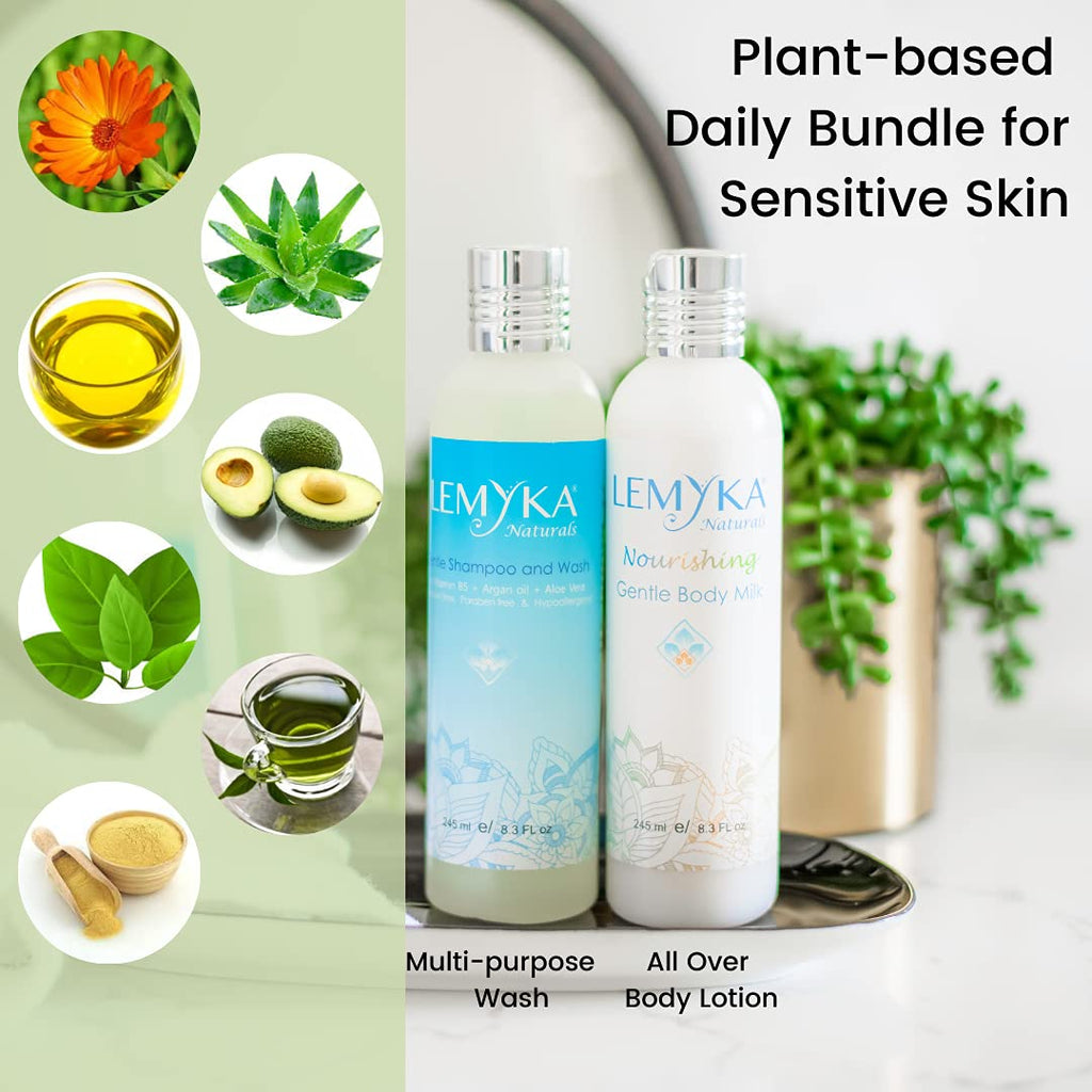 LEMYKA Eczema Body Cream — Lightweight, Non-Greasy Hydration for Sensitive Skin (8.3 oz)