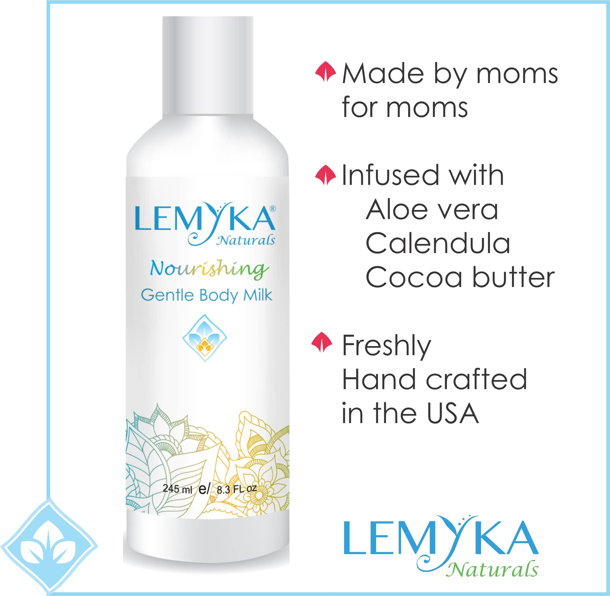 LEMYKA Eczema Body Cream — Lightweight, Non-Greasy Hydration for Sensitive Skin (8.3 oz)