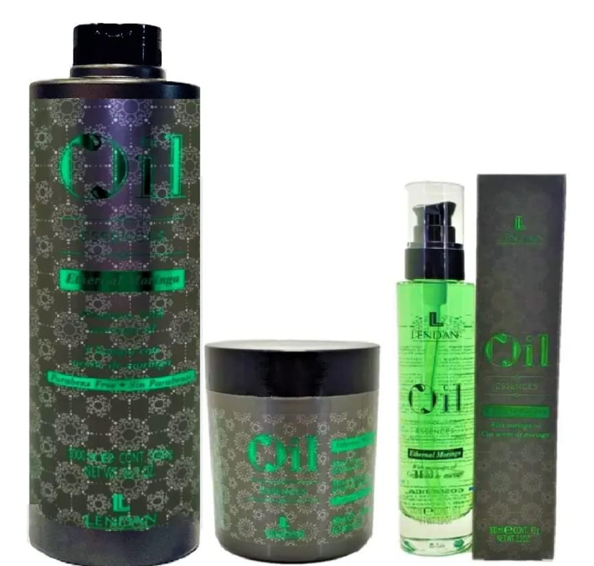 Lendan Moringa Shampoo Kit – 1L Shampoo + 100ml Oil + 500ml Mask | Rejuvenating Hair Care