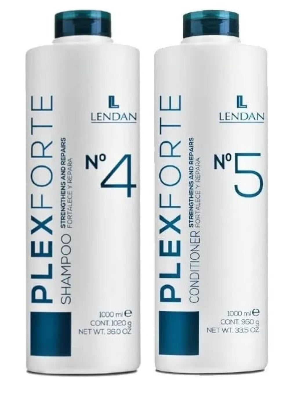 Lendan Plex Forte Kit No. 4 + 5 – Shampoo & Conditioner (2 x 1000 ml / 36 fl oz)