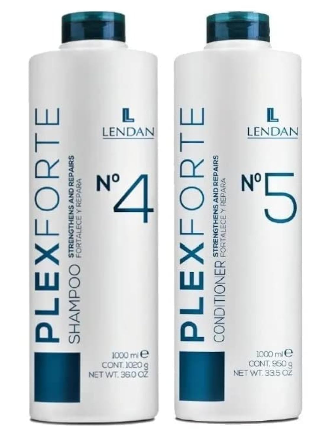 Lendan Plex Forte Kit No. 4 + 5 – Shampoo & Conditioner (2 x 1000 ml / 36 fl oz)